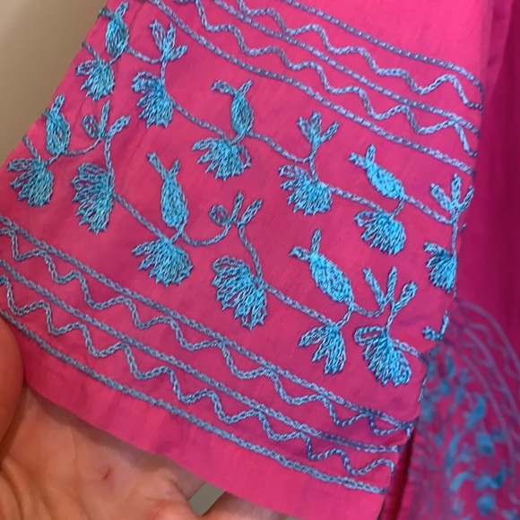 GRETCHEN SCOTT pink and blue embroidered tunic - Picture 3 of 7